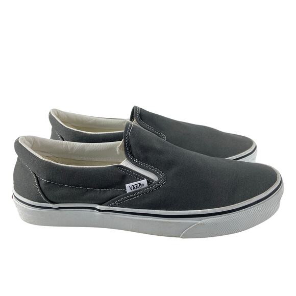 Vans Gray Slip on Canvas Mens Size 10 - Picture 1 of 12